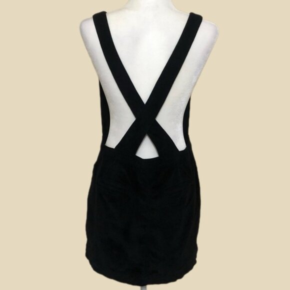 Free People Black Corduroy Old School Love Mini Dress Size 10 - Picture 6 of 11